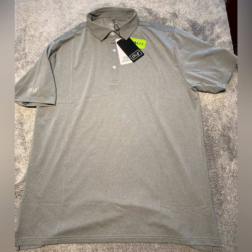 Plyr Men's Heather Gray Performance Polo